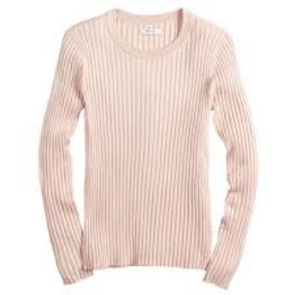 Nine West Pink Crew Neck Ribbed Sweater